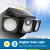 Solar Flood Light Outdoor 218 LED 2000LM;  6500K - 270Â°Adjustable 3 Heads Solar Light;  Motion Sensor 26ft;  Waterproof IP65 Solar Powered