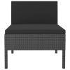 Patio Chairs 3 pcs with Cushions Poly Rattan Black