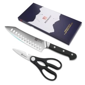 Kitchen 2Pcs Stainless steel Chef Scissor Knife Set (Type: Kitchen Surpplice, Color: Black)